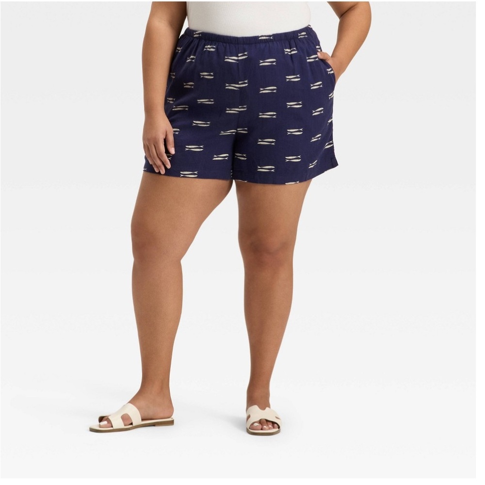 A New Day Navy Patterned Women's Shorts - Picture 1 of 1